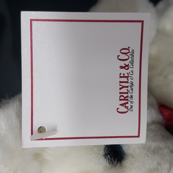 Carlyle & Co. NWT Zippered Tummy White Teddy Bear with Red Details - Picture 6 of 6
